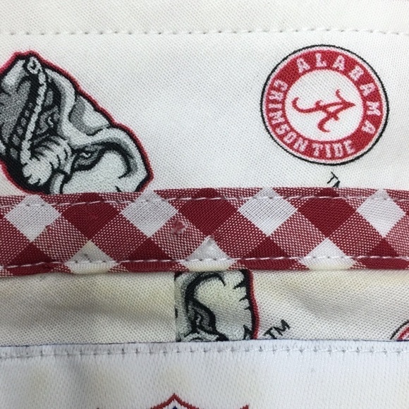 THOMAS DEAN Alabama Collegiate Shirt Button Up Gingham Embroidered Size Large - Picture 10 of 12